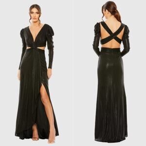 Mac Duggal Black Long Sleeve Gown